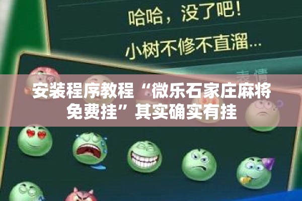 安装程序教程“微乐石家庄麻将免费挂”其实确实有挂