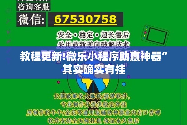 教程更新!微乐小程序助赢神器”其实确实有挂