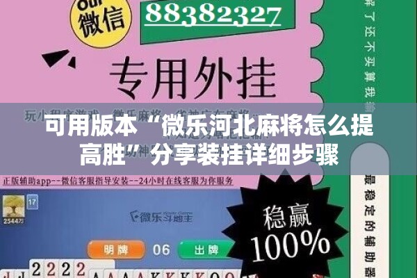 可用版本“微乐河北麻将怎么提高胜	”分享装挂详细步骤