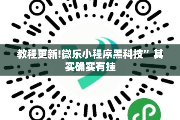教程更新!微乐小程序黑科技”其实确实有挂