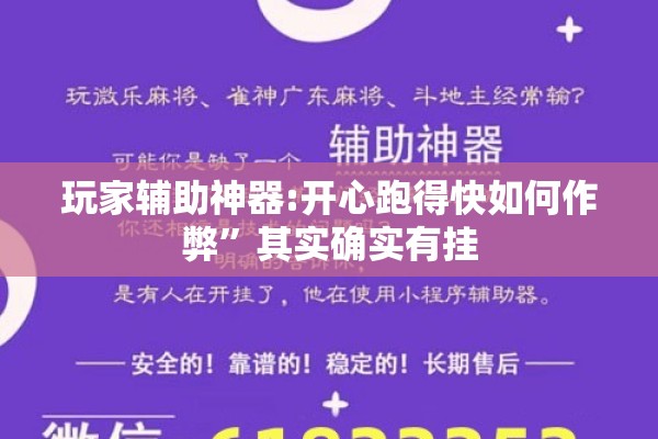 玩家辅助神器:开心跑得快如何作弊”其实确实有挂