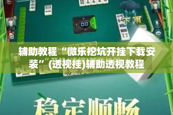 辅助教程“微乐挖坑开挂下载安装”(透视挂)辅助透视教程