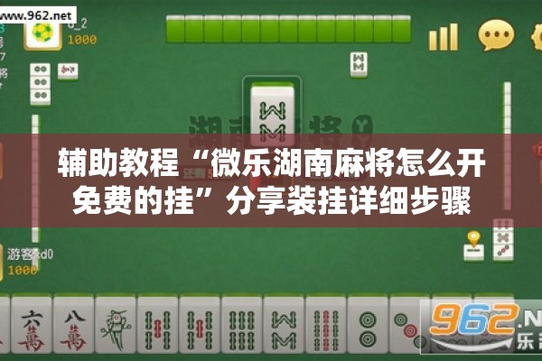 辅助教程“微乐湖南麻将怎么开免费的挂”分享装挂详细步骤