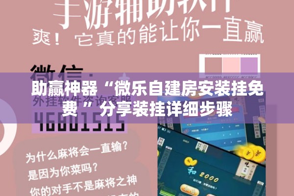 助赢神器“微乐自建房安装挂免费 	”分享装挂详细步骤
