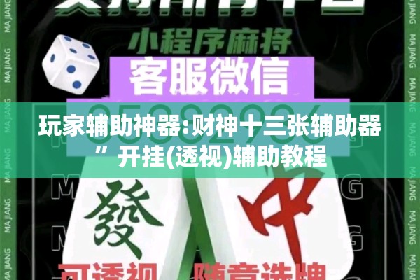 玩家辅助神器:财神十三张辅助器	”开挂(透视)辅助教程
