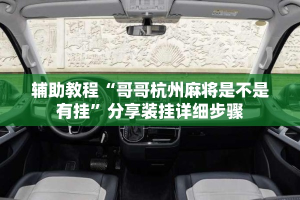 辅助教程“哥哥杭州麻将是不是有挂	”分享装挂详细步骤
