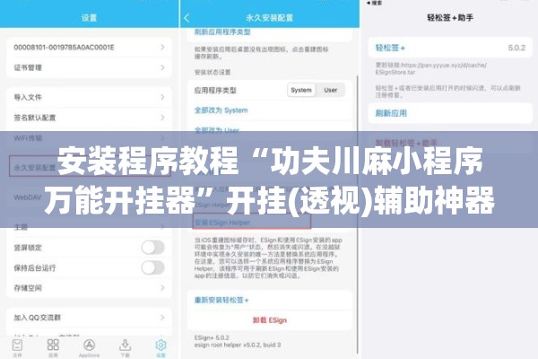 安装程序教程“功夫川麻小程序万能开挂器	”开挂(透视)辅助神器