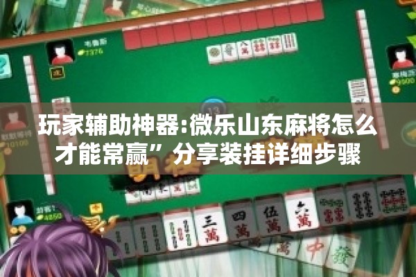 玩家辅助神器:微乐山东麻将怎么才能常赢	”分享装挂详细步骤