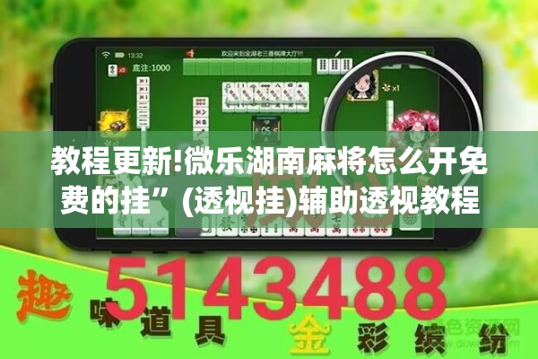 教程更新!微乐湖南麻将怎么开免费的挂”(透视挂)辅助透视教程