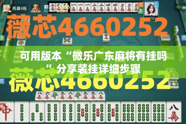 可用版本“微乐广东麻将有挂吗”分享装挂详细步骤