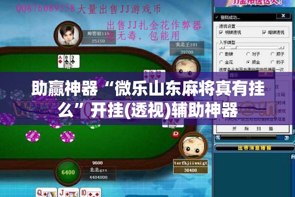 助赢神器“微乐山东麻将真有挂么	”开挂(透视)辅助神器