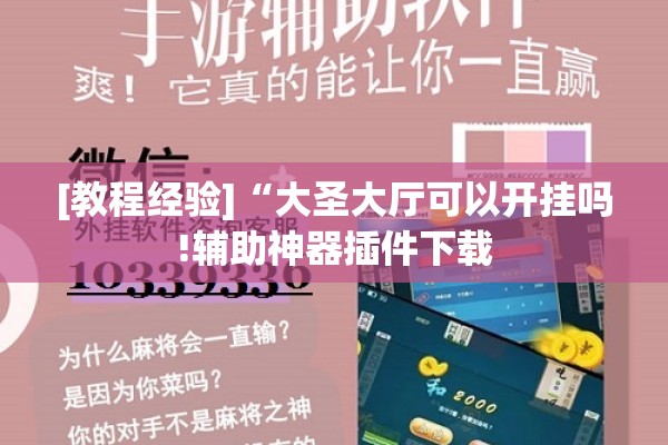 [教程经验]“大圣大厅可以开挂吗!辅助神器插件下载