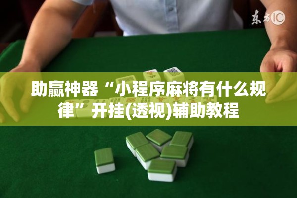 助赢神器“小程序麻将有什么规律”开挂(透视)辅助教程
