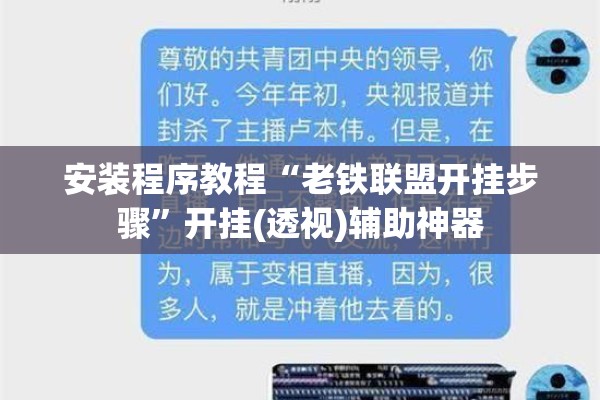 安装程序教程“老铁联盟开挂步骤”开挂(透视)辅助神器