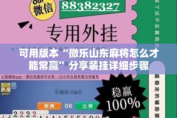 可用版本“微乐山东麻将怎么才能常赢	”分享装挂详细步骤