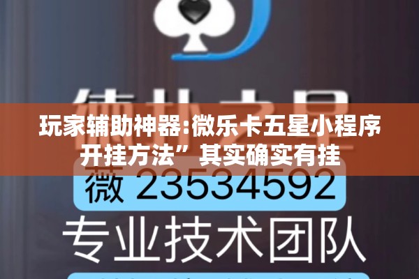 玩家辅助神器:微乐卡五星小程序开挂方法”其实确实有挂